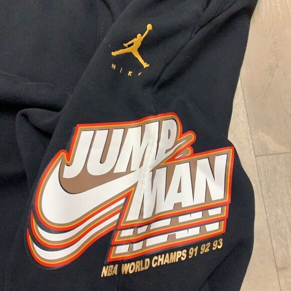 Jordan Black Joggers with Red and White Graphics - Picture 3 of 9